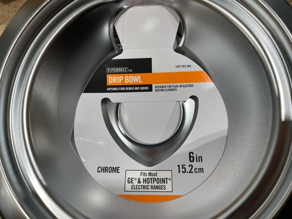 2 Pack Everbilt GE Hotpoint Electric Range Stove Oven 6" Chrome Drip Pan Bowl